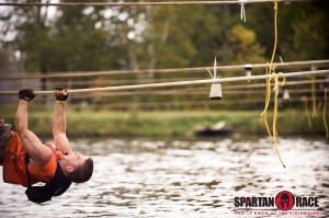 rope traverse over water at spartan obstacle race