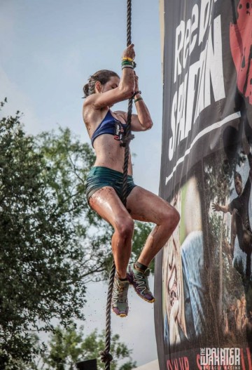 Corinne Kohlen Spartan Pro Elite Athlete Rope Climb Texas Spartan Race Sprint