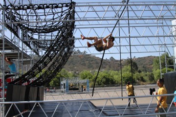 tony matesi alpha warrior rope swing cargo net climb