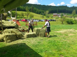 Death Racers Grabbing Bails of Hay Hay Bail Challenge