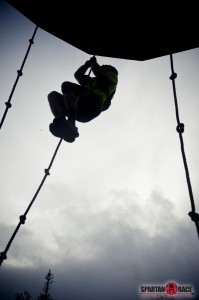 rope climb at top of ski mountain