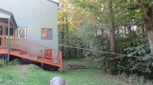 Homemade Tyrolean Traverse practice area