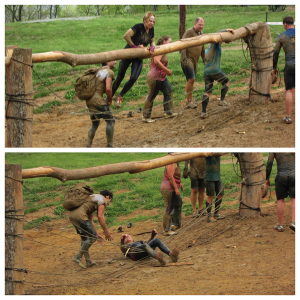 log wall climb spartan indiana race sprint obstacle race fall
