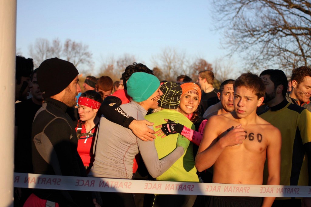 Group Hug with Spartan Women Spartan Race start community love friendship